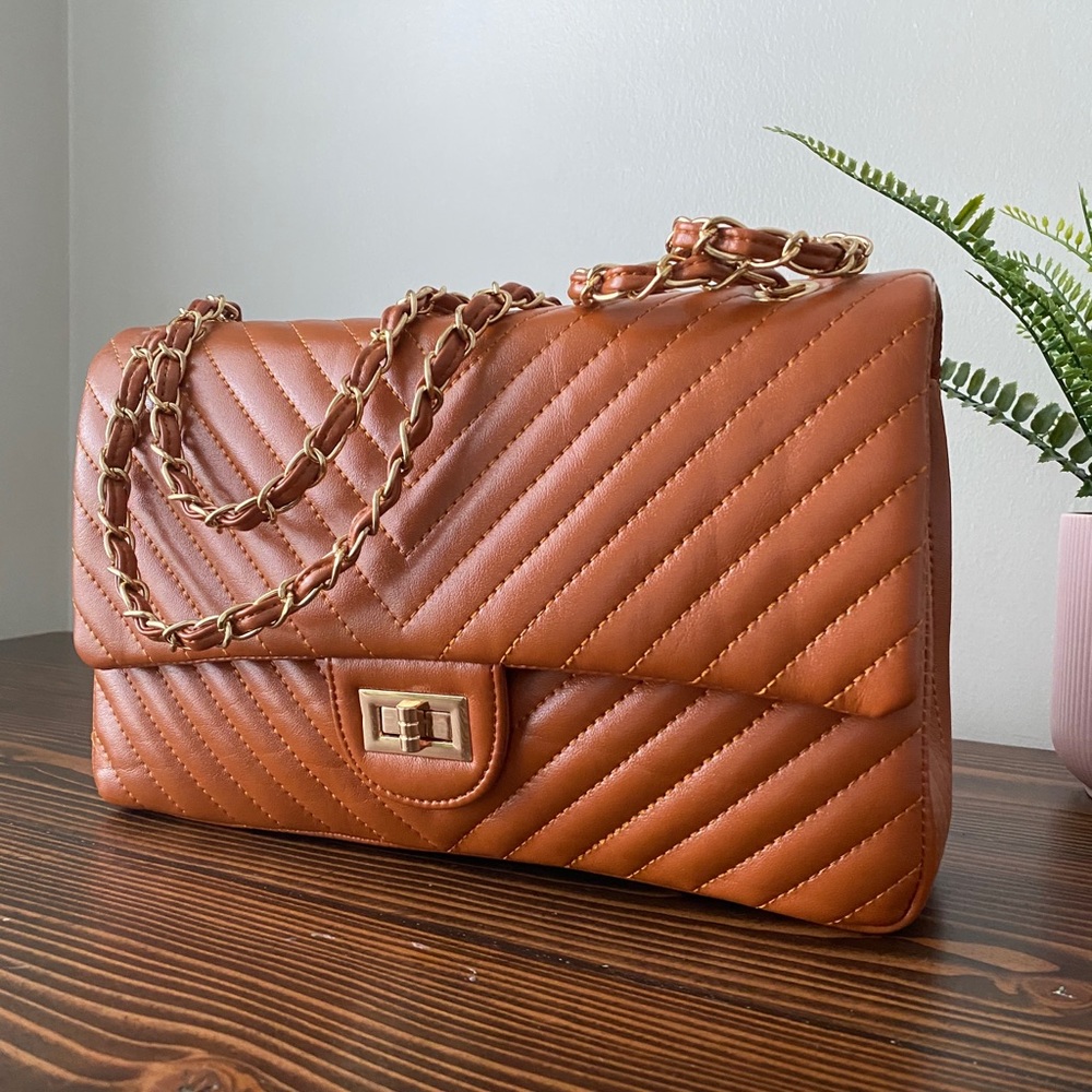 Chevron Quilted Handbag